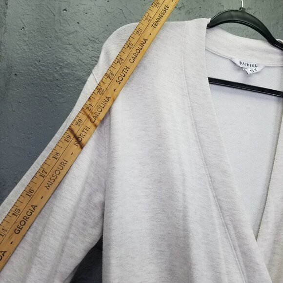 Athleta Purana V Neck Wrap Sweatshirt Women's XS Toasted Brown Heather Ballet - Picture 15 of 16